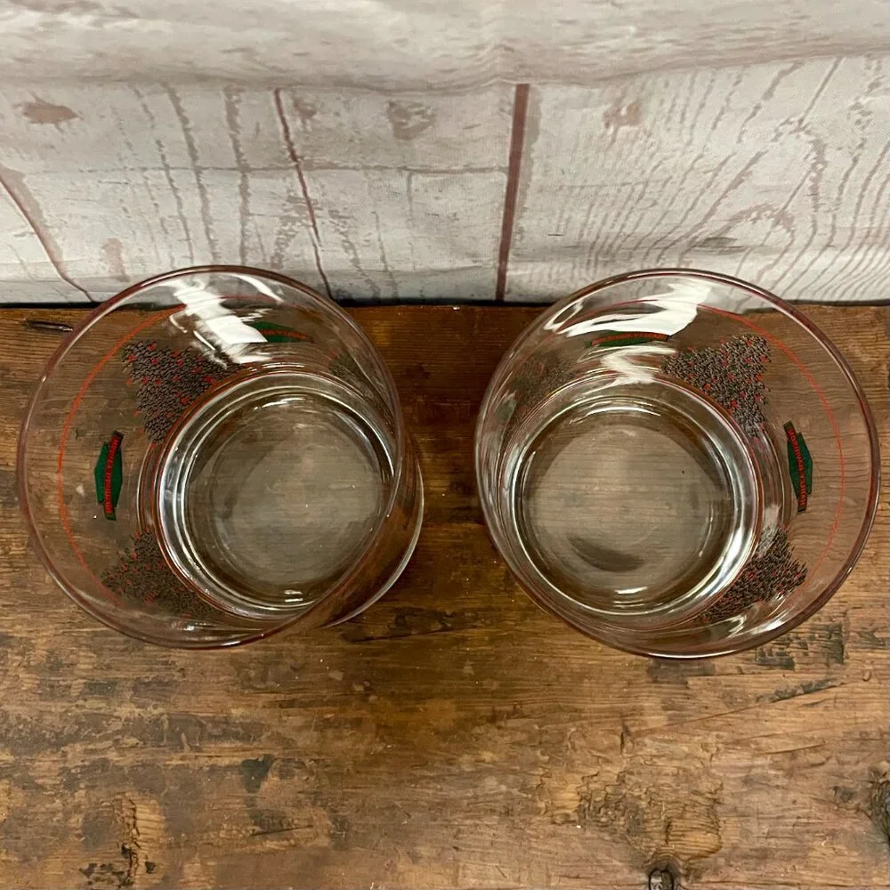 Harley Davidson B&S Vintage Christmas Tumbler Glasses, set of 2
